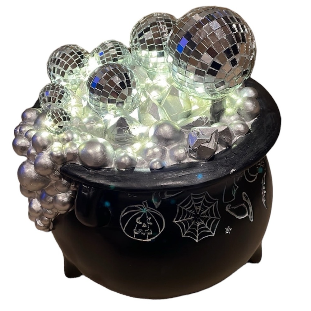 LED Light up Disco Ball Halloween Cauldron by Christian Siriano